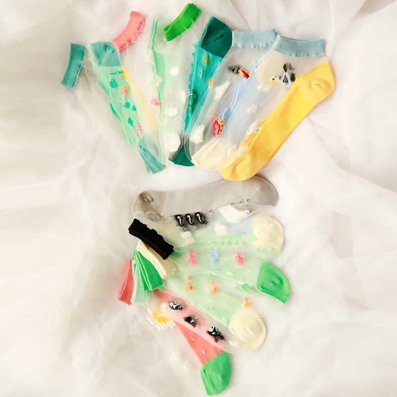 Носки лодыжки женские прозрачные из шелка и стекла 1 пара|socks fashion|socks ankleankle socks |