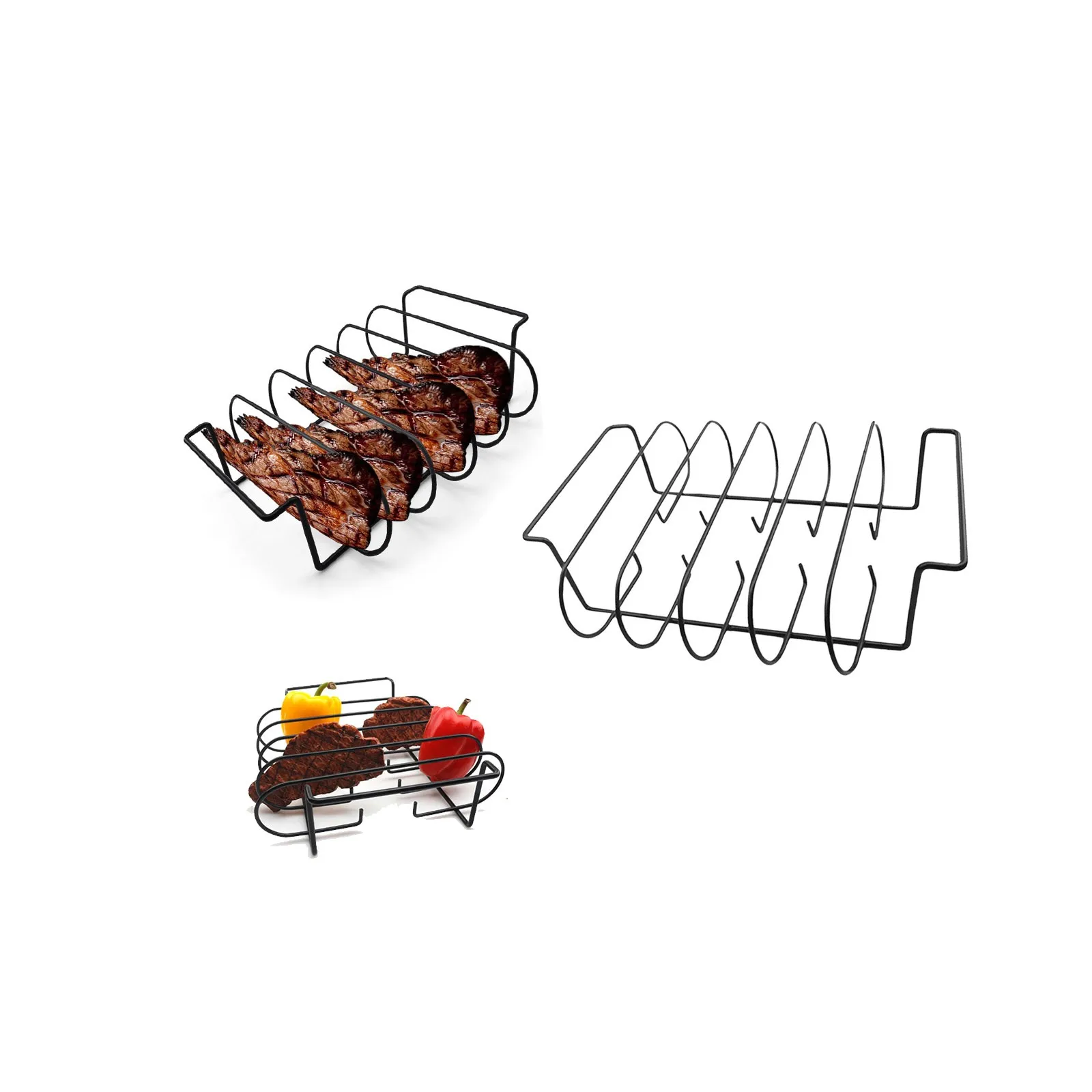 Антипригарным ребром полка барбекю 2021 подставка для жаркое стойки гриль из
