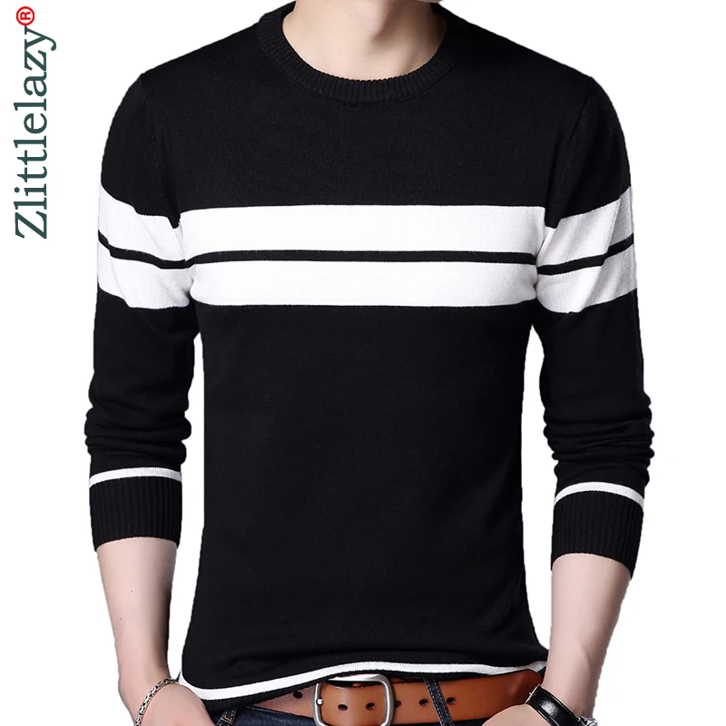 2021 дизайнерский пуловер полосатый мужской свитер тонкий трикотажный Мужская