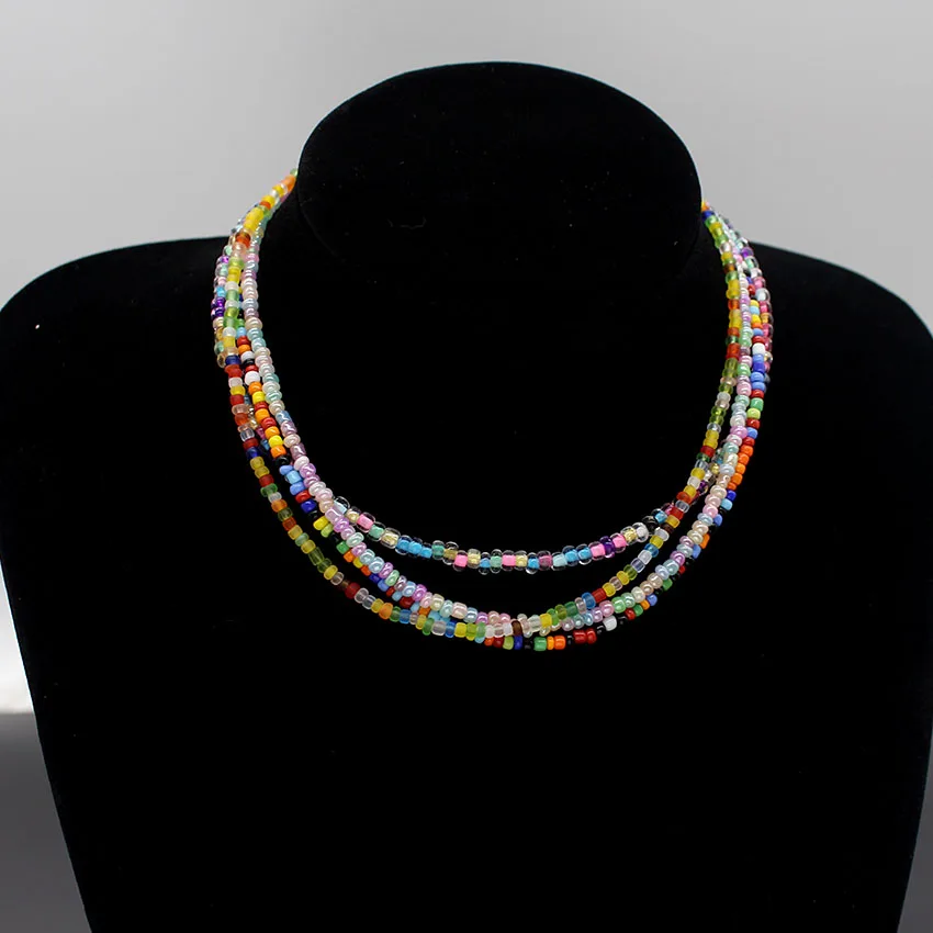 Простые бусины богемный короткий чокер цепочка с маргариткой подвеска бохо