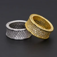 hip hop stainless steel bling cz rings all iced out high quality micro pave cz rings women men gold ring for loves gift