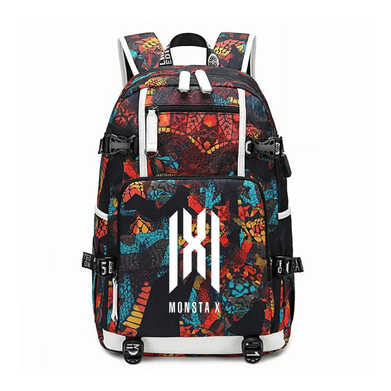 Мужской рюкзак для ноутбука MONSTA X черный водонепроницаемый дорожный подростков 18