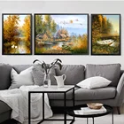 Европейский садовый пейзаж тройка постеры с масляной живописью и принтами настенная живопись Декор для гостиной и дома