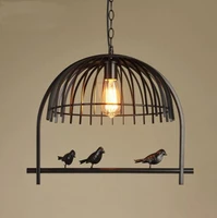 american retro loft iron cage simple creative study cafe bar industrial wind bird single head chandelier