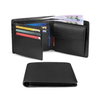 hot selling wallets mens slim rfid blocking genuine leather with coin pocket high quality short multifunctional wallet