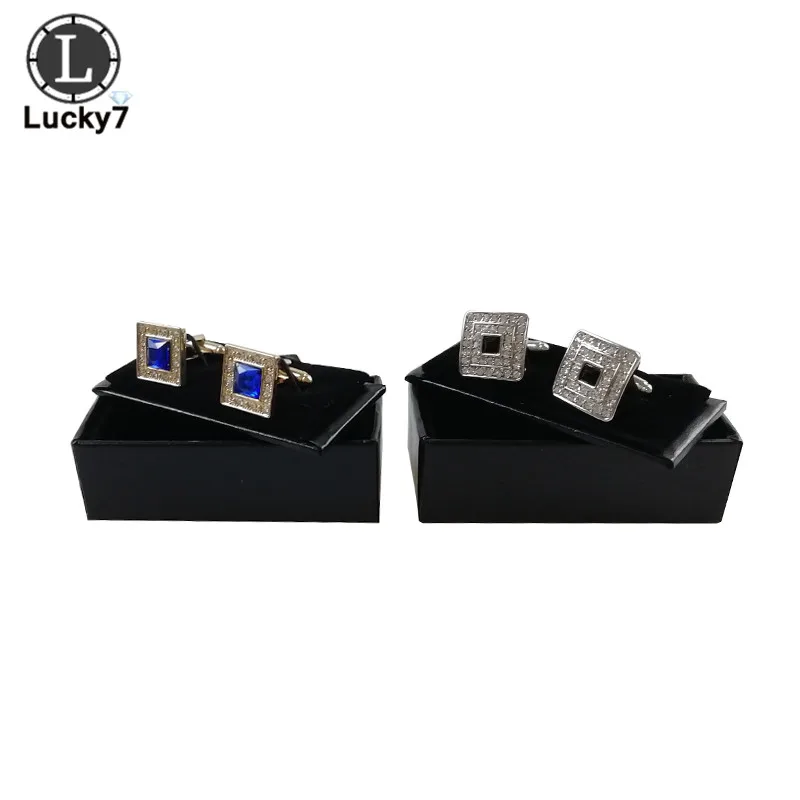 Wholesale 60pcs Cufflinks Black Jewelry Storage Manager Case Cufflinks Link Display Box Holder Classic Fashion Gift Box Menswear
