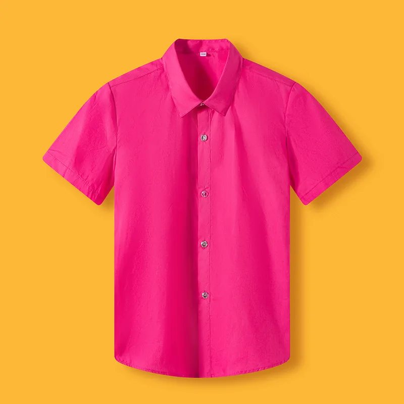 

Shirt For Boys Summer White 100% Cotton Shirt School Kids Formal Performance Blouse Photograph Girls T Shirt Teenager JK Shirt