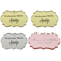 50pc personalized chocolate bars silver gold rose pink mirror tags baby shower decorations wedding favor