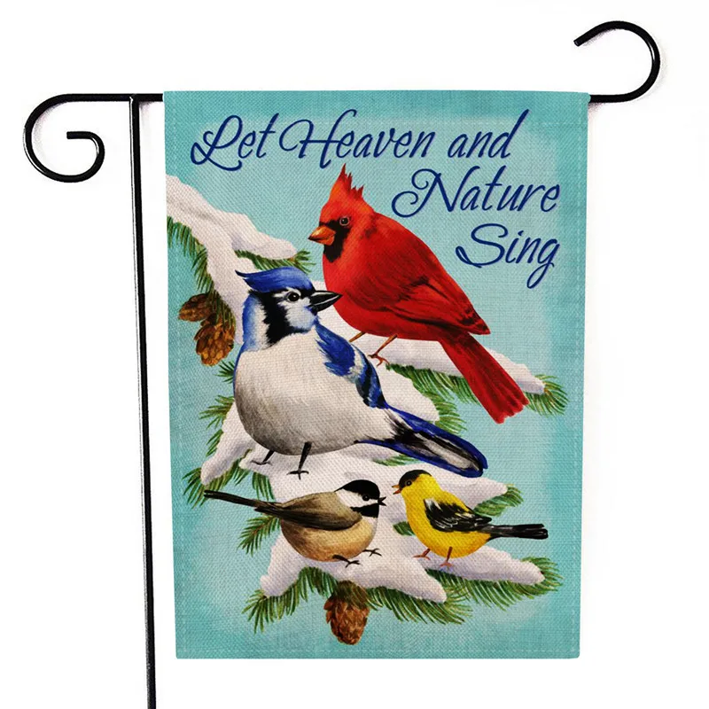 Lychee двухсторонние садовые флаги серии цветов и птиц льняные баннеры вечерние DIY