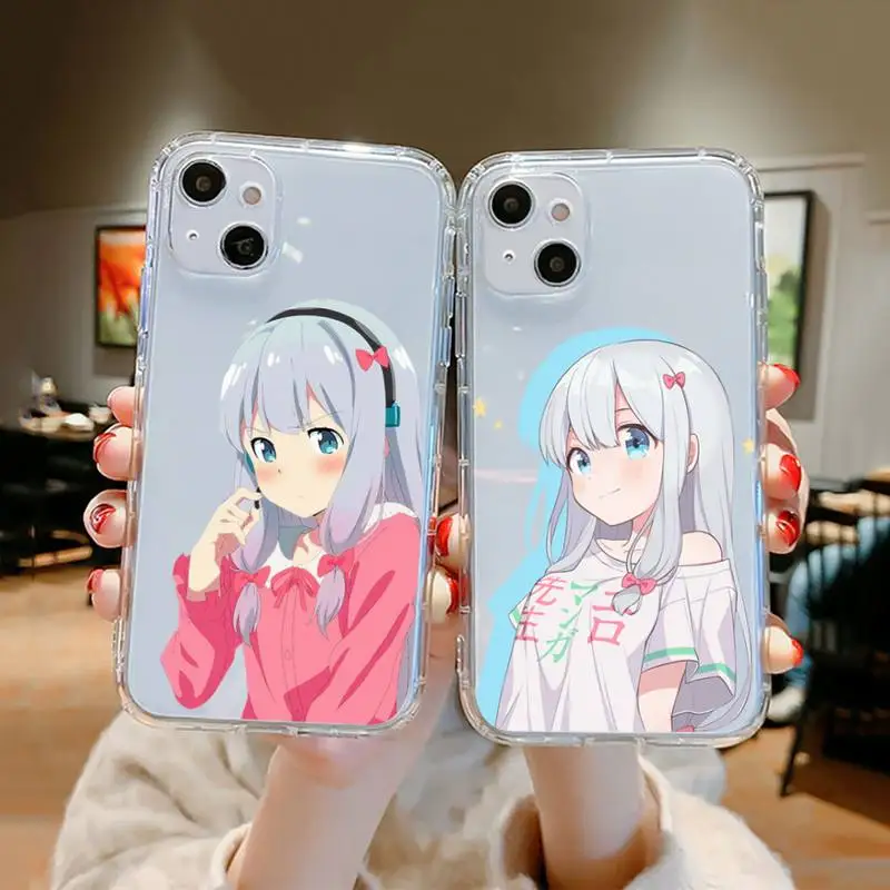 

Izumi Sagiri Phone Case For iPhone 13 12 11 8 7 Pro Max Plus X XS XR MINI transparent clear New coque shell funda anime