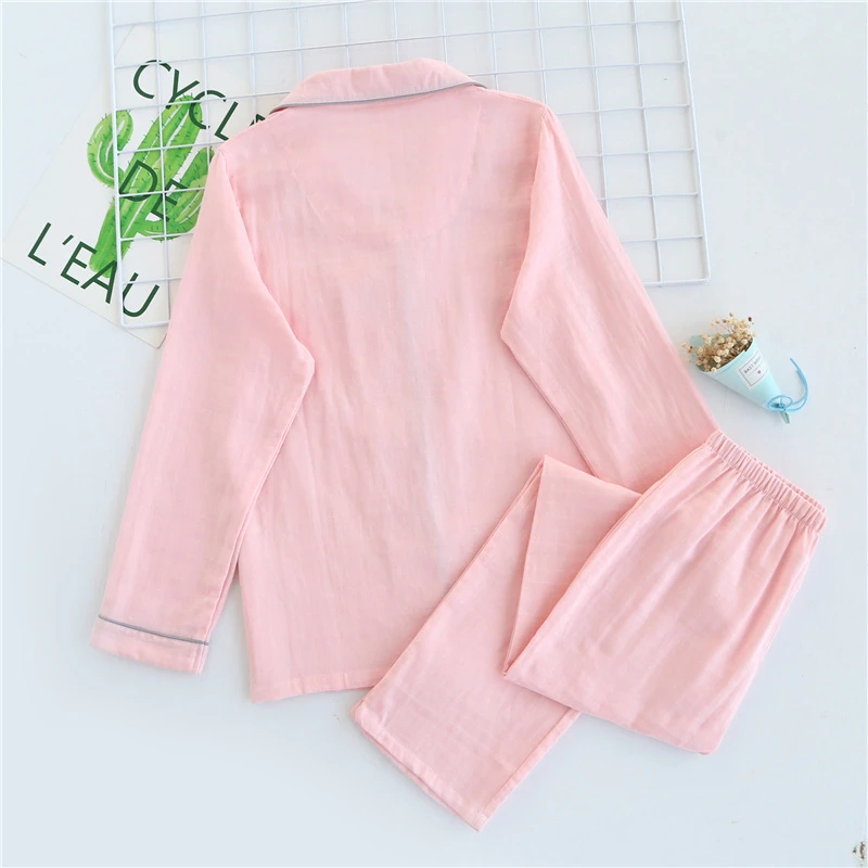 Женский домашний костюм хлопковая марлевая Пижама женские хлопковые пижамы с