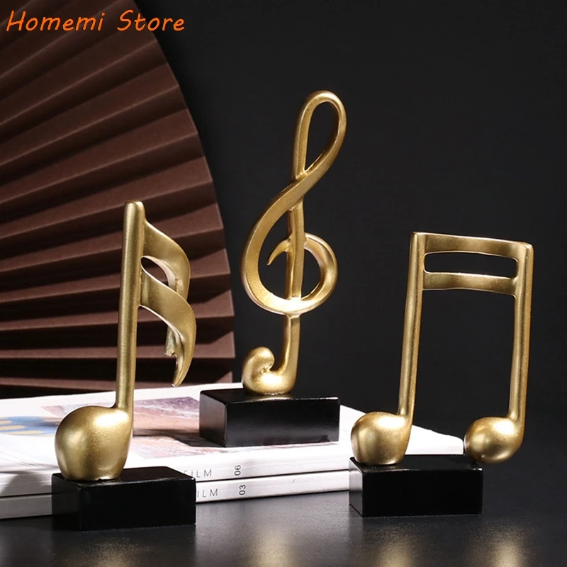 

Modern Mini Ornament Musical Note Pattern Resin Figure Craft Miniatures Desktop Piano Ornament Home Decoration