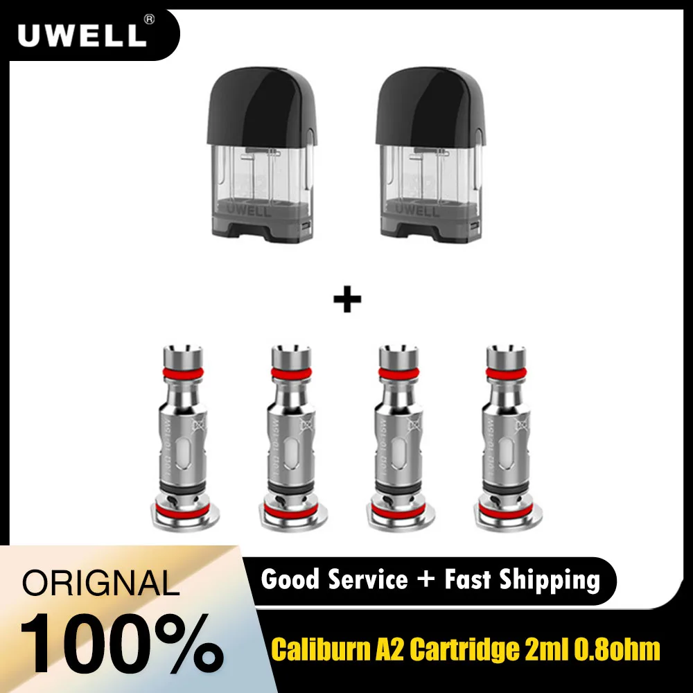Оригинальный картридж Uwell Caliburn G Pod 2 мл Ом необработанная Катушка-H для /KOKO Prime |