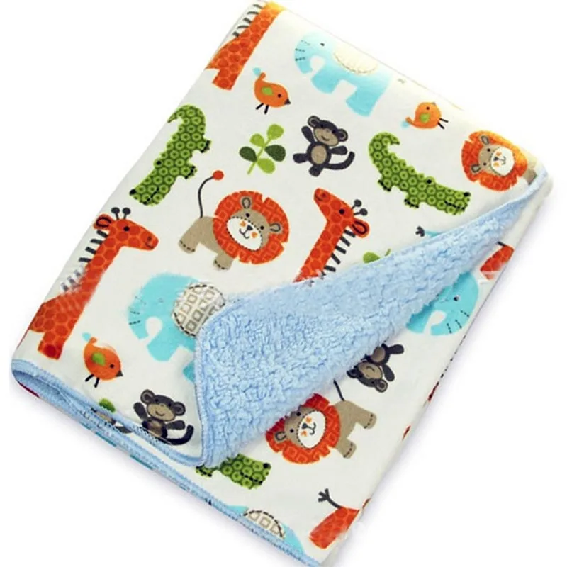 Детское одеяло с рисунком для новорожденных утепленное Двухслойное из