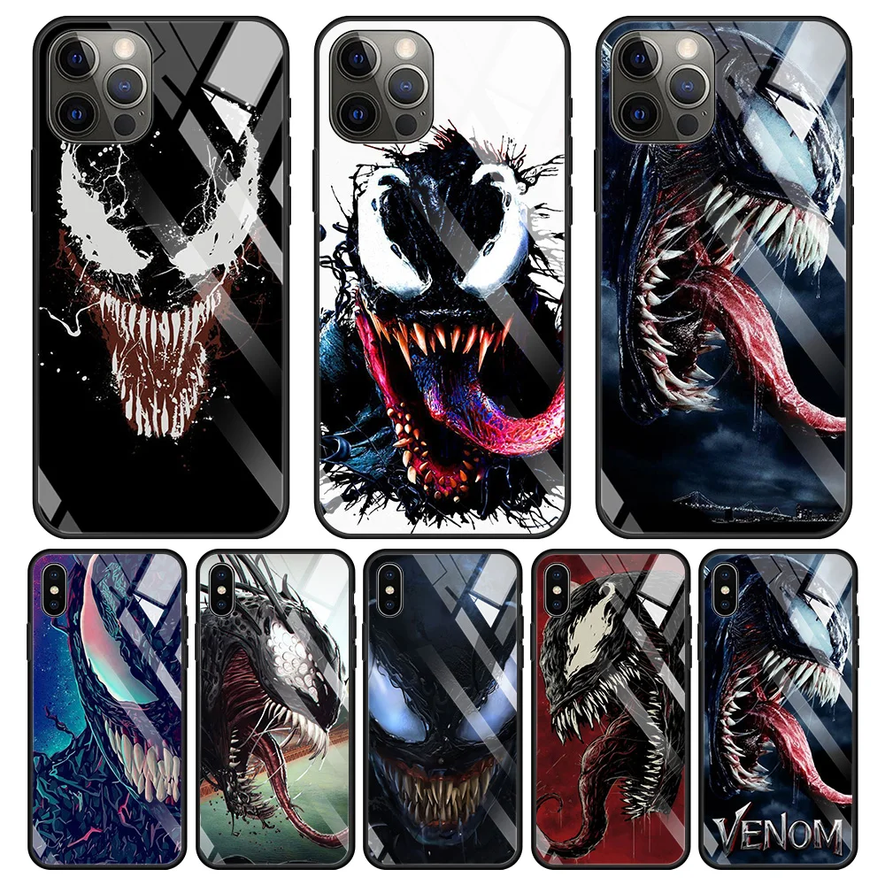 Venom Marvel Tempered Glass Shell For App iPhone 13 14 12 11