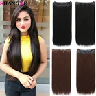 SHANGKE 50-100 см натуральный длинный прямой синтетический зажим для наращивания волос термостойкий шиньон черный коричневый для женщин