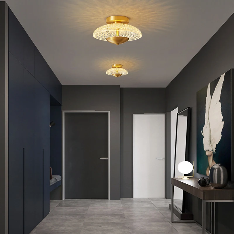 Скандинавская светодиодсветодиодный хрустальная лампа для коридора спальни