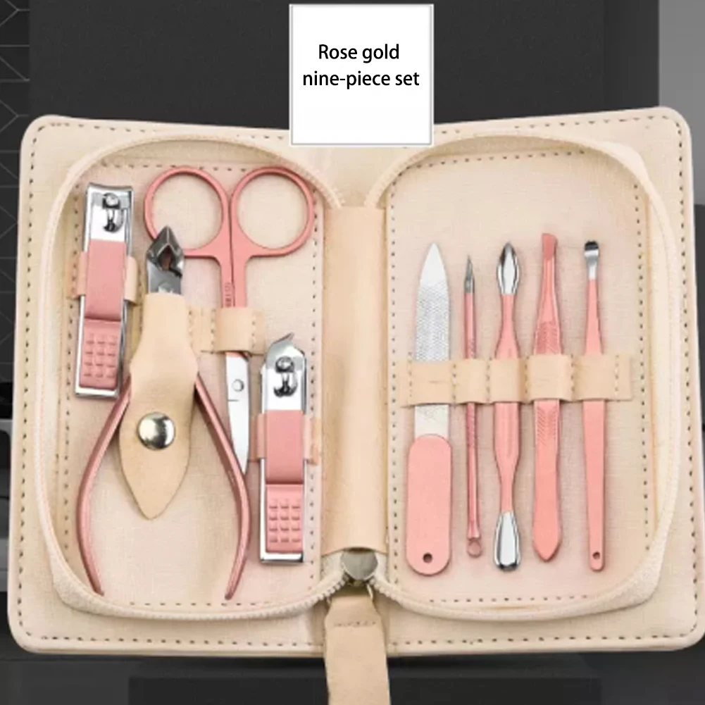 

9 шт., набор инструментов для маникюра и педикюра, из нержавеющей стали