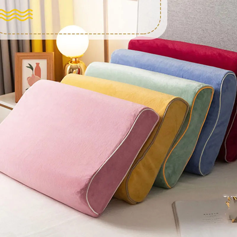 

Covers Pillow Latex Pillow Pillowcase Pillow Memory Velvet Color For Case Cover Milk Sleeping Solid Foam 30x50cm/40x60cm Pillow