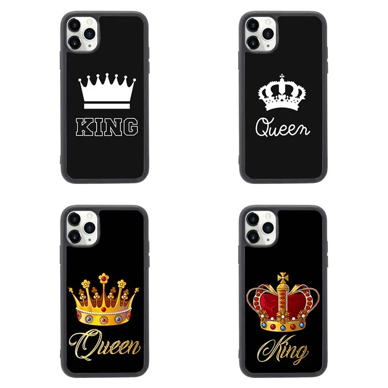 

Case for Iphone 12 Mini Pro Max Luxury The King and Queen Pattern Cover for Apple Iphone 11 Pro Max X XS Max XR 7 8 Plus SE 2020