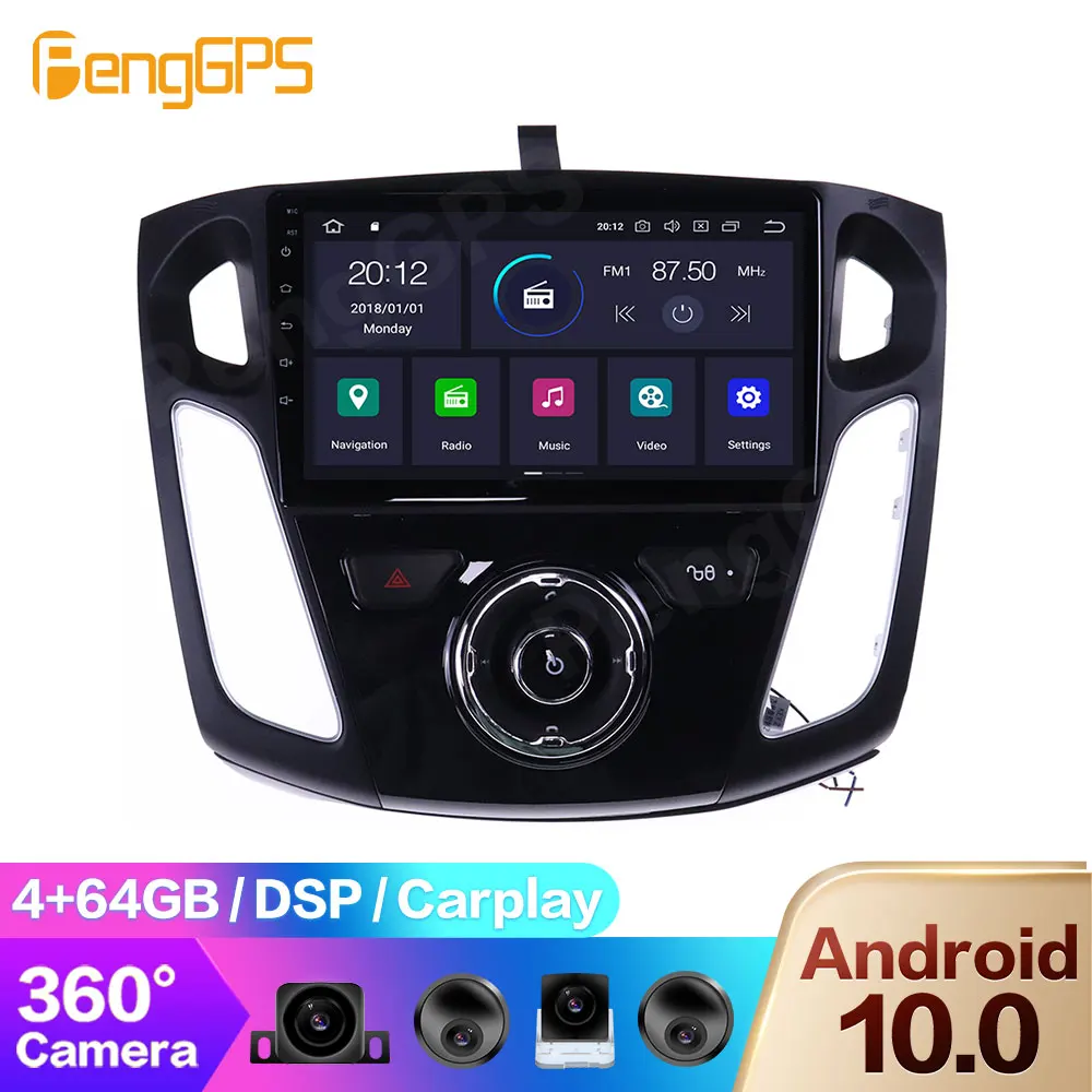 

Мультимедийный DVD-плеер для Ford Focus 2012-2017 Android радио GPS навигация Carplay DSP сенсорный экран головное устройство PX6 360 камера