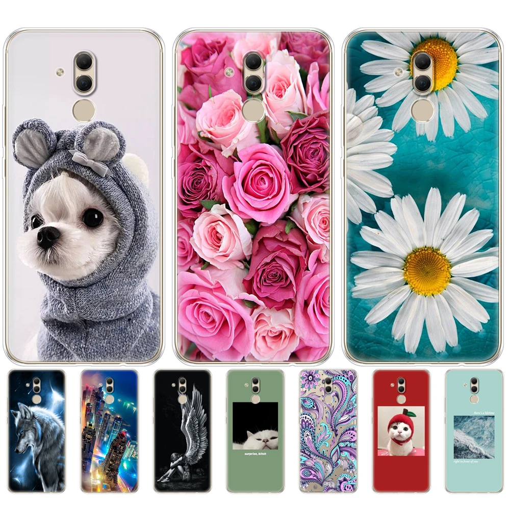 Силиконовый чехол для Huawei Mate 20 Lite Case 6.3 дюйма прозрачный телефонный чехол Capa защитный Coque ясный.