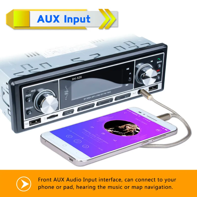 Фото Автомагнитола ESSGOO, стерео-система 1 Din с поддержкой Bluetooth, Aux, 2 USB, mp3-плеером, на руль №4
