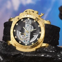 luxury fashion luminous men watch business big dial mens mechanical watches automatic tourbillon skeleton wristwatch vintage