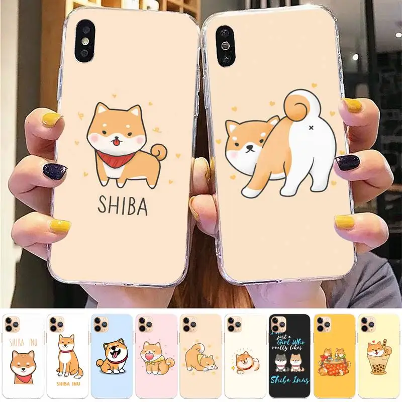 

Cartoon Shiba Inu Dog Puppy Phone Case for iphone 13 8 7 6 6S Plus X 5S SE 2020 XR 11 12mini pro XS MAX