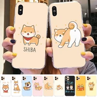 cartoon shiba inu dog puppy phone case for iphone 13 8 7 6 6s plus x 5s se 2020 xr 11 12mini pro xs max