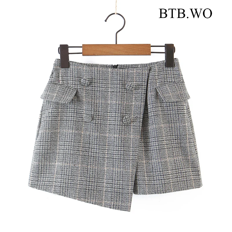 

BTB.WO Za Women Fashion Double Breasted Woolen Cropped Blazer Coat Vintage Long Sleeve Female Outerwear Chic Tops