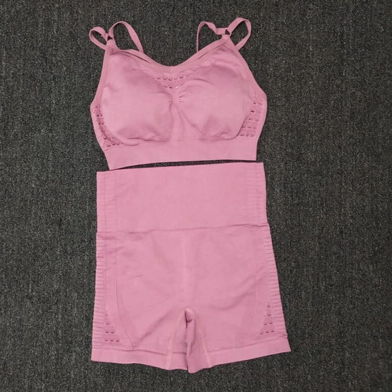 Новейший женский летний бесшовный комплект для йоги спортивные костюмы фитнеса