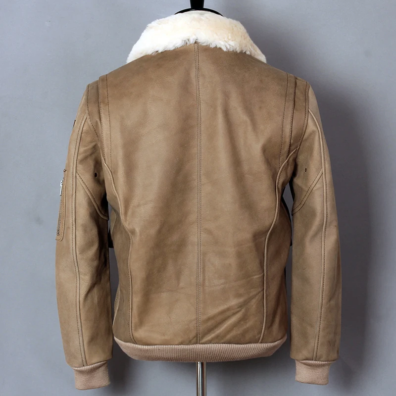 FLY AVIREX Air Force G1 Genuine Men Motorcycle Biker Real Leather Cowskin Winter Coat Fur Collar Bomber Jacket |