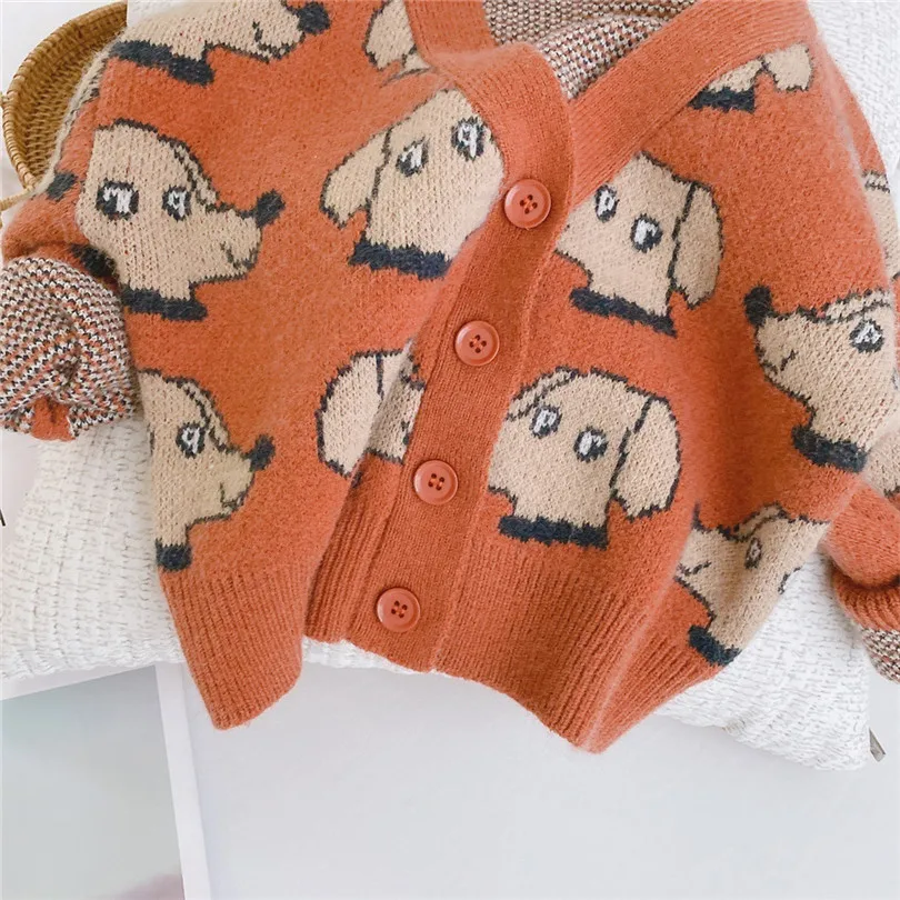 Свитер-пальто для малышей осенний Детский кардиган мальчиков шерстяной девочек