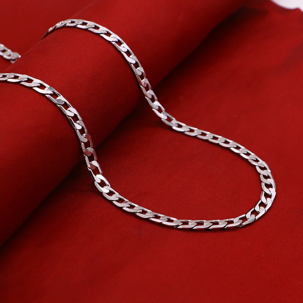 Высокое качество чистого серебра для мужчин серебряное ожерелье Классический 925