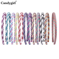 2020 new polyester color girls headband lattice hair band womens girls banquet party decoration hair accessories headwear