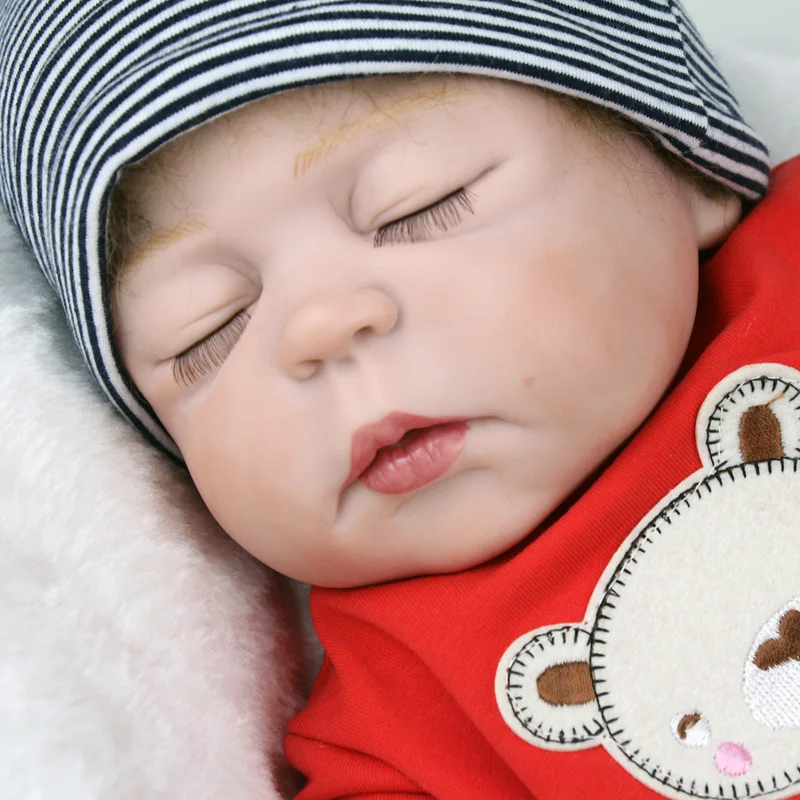 22 дюймов 55 см Reborn Baby Doll реалистичные очаровательные мягкие силиконовые детские куклы милая панда мультфильм Bebê день детей Подарки кукла игрушка