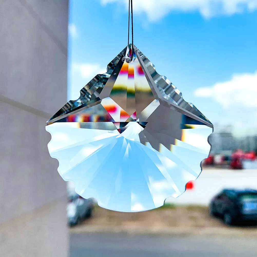 

38/60mm Scallop Shape Crystal Pendants Chandelier Crystals Suncatcher Crystal Prisms for Lighting Part Wedding Decor Accessories