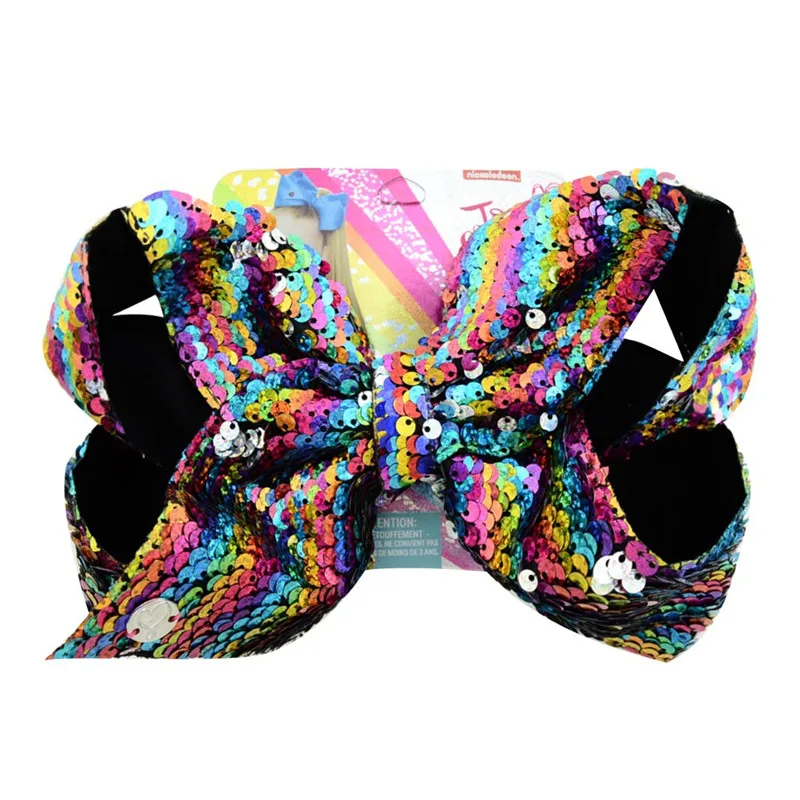 8 &quotJojo Луки с зажимами Блестки для волос заколки девочек ручной работы Grosgrain