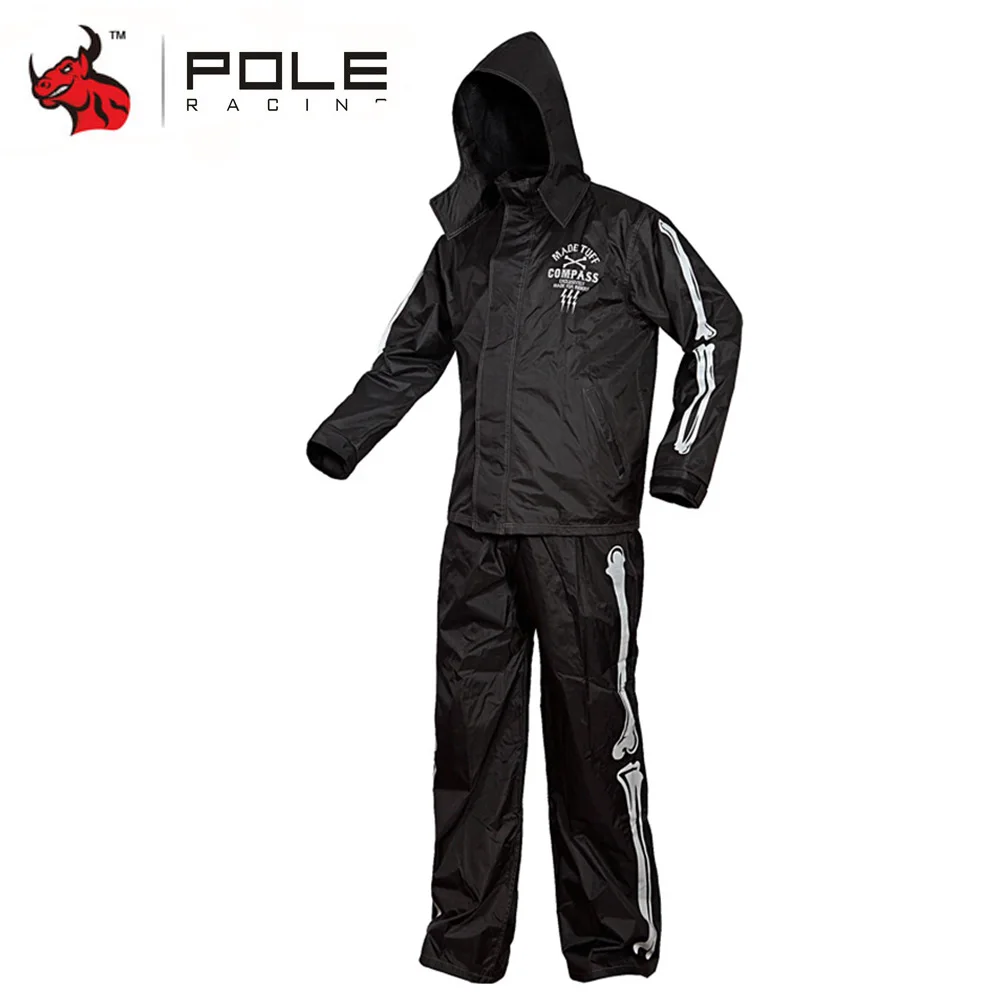 Полюс Водонепроницаемый мотоциклетный дождевой костюм плащ + дождь брюки пончо