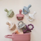 Детская Силиконовая пустышка для лица с смайликом, прорезывание зубов пищевого качества, удобные игрушки для прорезывания зубов, подарок для новорожденных