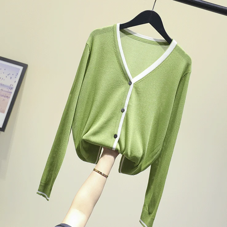 Женский вязаный кардиган из вискозы повседневный тонкий свитер с длинным