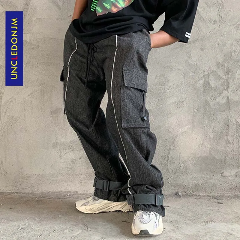 UNCLEDONJM 2020 новые джинсы накладные карго брюки мужские хипстерские повседневные