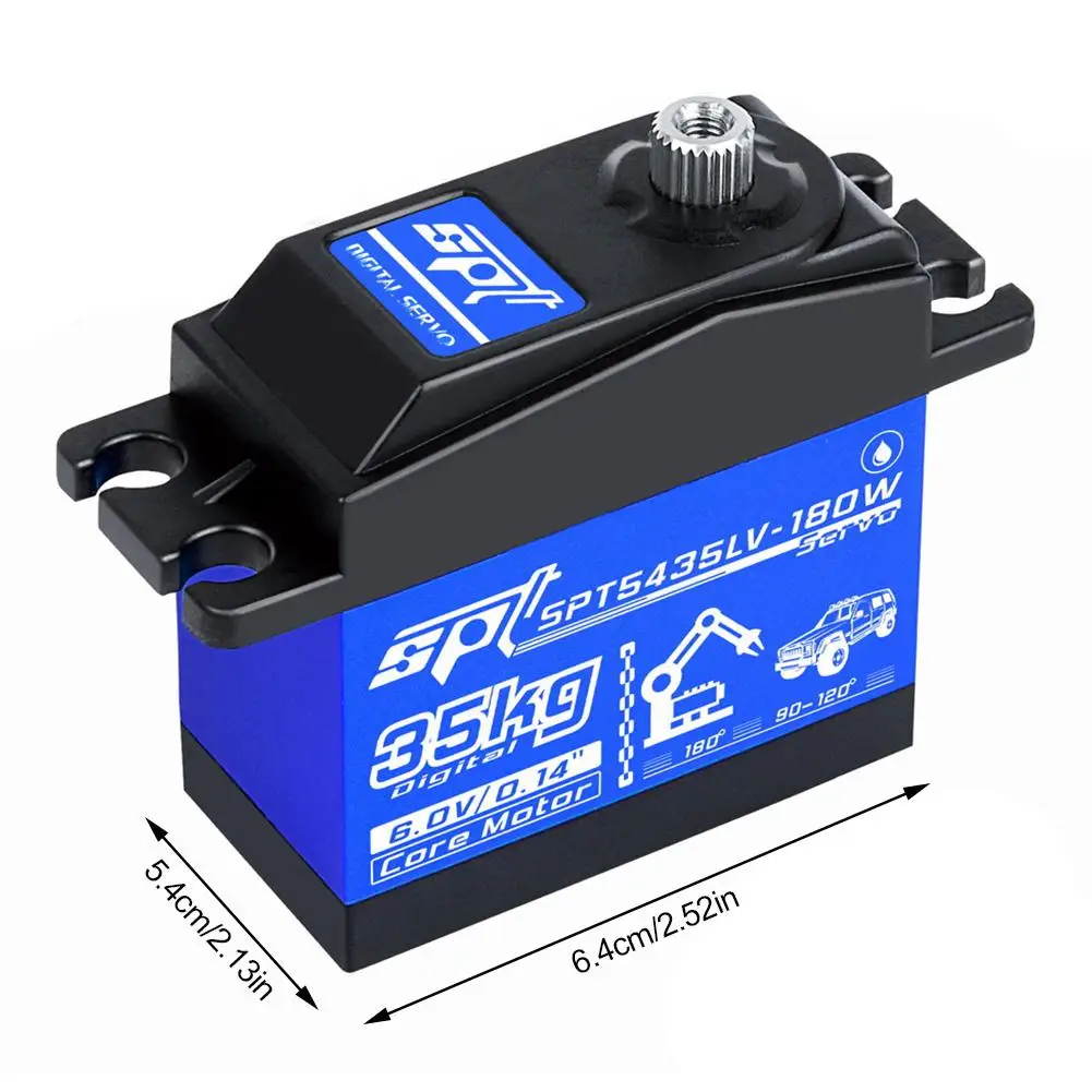 

Upgrade 1:8 1:10 Remote Control Car For SPT5435LV-180W 35KG High Torque Metal Gear Steering Gear Climbing Accessories