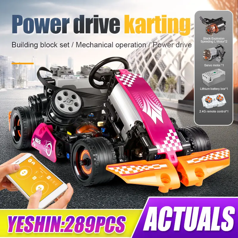 

MOULD KING 18026 Car Toys The APP RC Motorized Go-Kart Racing High Tech Car Model Building Blocks Bricks Kids Christmas Gifts