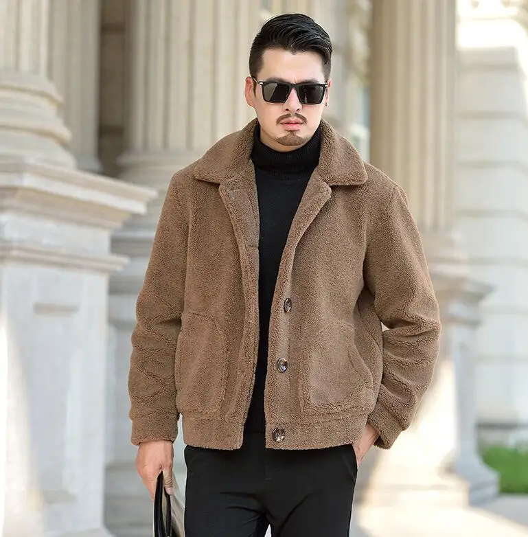 Куртка мужская из искусственной норки теплая приталенная куртка искусственного