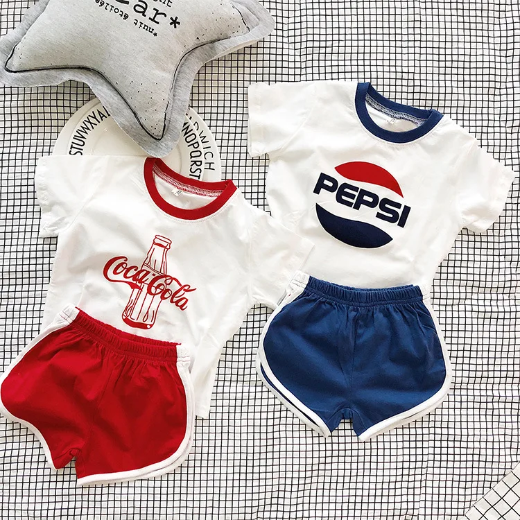 Комплекты одежды для мальчиков и девочек 2020 летняя рубашка с коротким рукавом