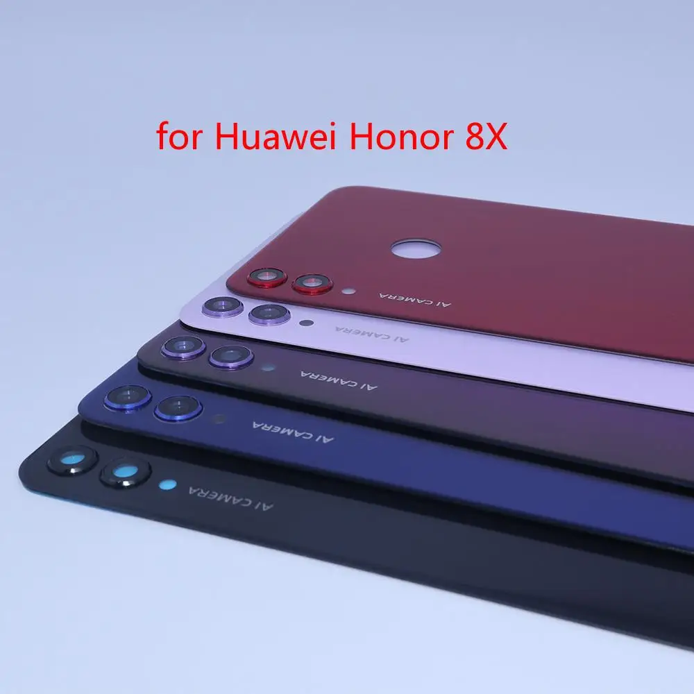

100% brand new battery back cover for Huawei Honor 8X battery glass back cover shell battery back cover + lens + LOGO