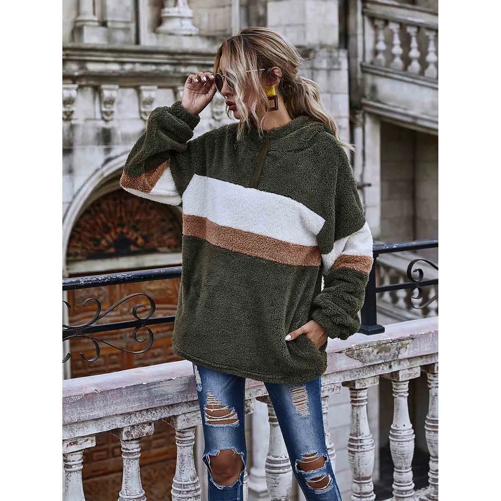 

Толстовки с капюшоном, Женская толстовка, уличная одежда в стиле Харадзюку на осень и зиму, женские повседневные теплые свитшоты, пуловер с ...