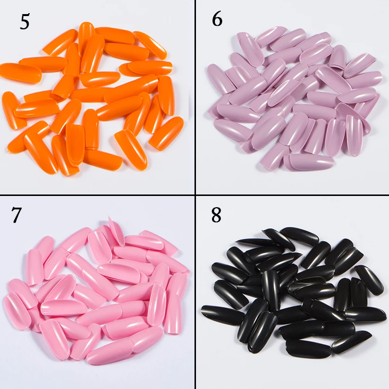 500 шт./упак. 19 цветов овальные накладные ногти с полным покрытием Типсы 10 размеров